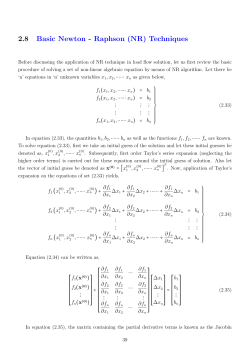 2.8 Basic Newton - Raphson (NR) Techniques