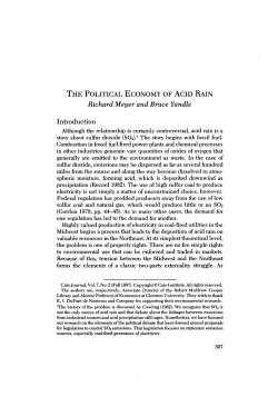 The Political Economy Of Acid Rain