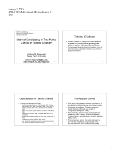 Tohono O`odham - The University of Texas at Arlington