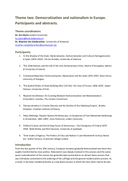 Theme two: Democratization and nationalism in Europe. Participants