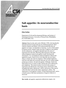 Salt appetite: its neuroendocrine basis