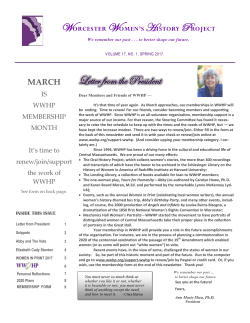 Spring 2017 - Worcester Women`s History Project