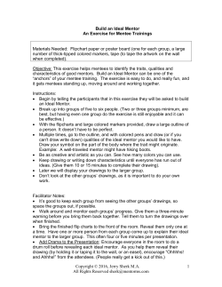 Build an Ideal Mentor for mentees