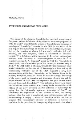 Michael]- Warren EVERYMAN: KNOWLEDGE ONCE MORE The