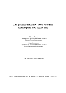 The presidentialisation thesis revisited