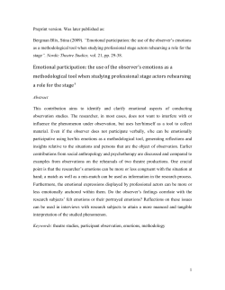 Emotional participation: the use of the observer`s emotions as