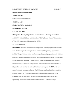 MPO Coordination Final Rule