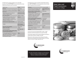 Bake Sales and Food Concessions