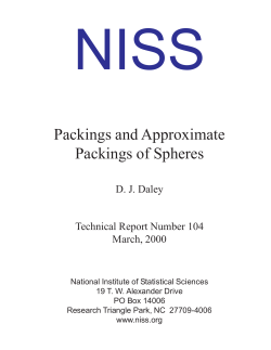 Packings and Approximate Packings of Spheres