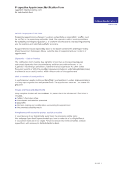 Prospective Appointment Notification Form