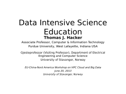 Data Intensive Science Education