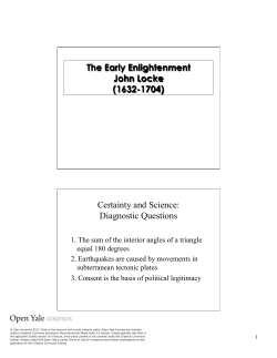 The Early Enlightenment John Locke (1632