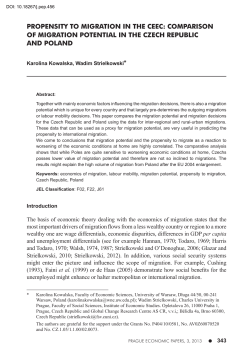 PROPENSITY TO MIGRATION IN THE CEEC: COMPARISON OF