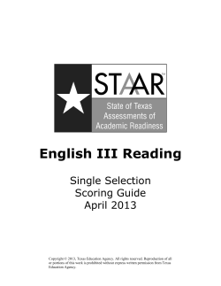 English III Reading - Texas Education Agency