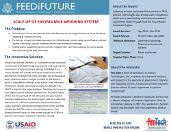 SCALE-UP OF EASYMA MILK WEIGHING SYSTEM