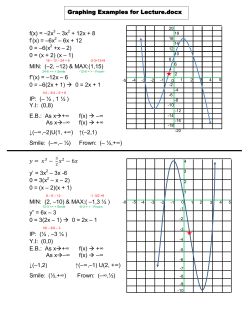 f(x) = &ndash;2x 3 &ndash; 3x2 + 12x + 8 f`(x) = &ndash;6x2 &ndash; 6x + 12 0 = &ndash;6(x +x &ndash; 2) 0
