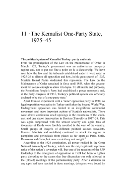 11 &middot; The Kemalist One-Party State, 1925&ndash;45