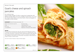 Goat`s cheese and spinach pancakes
