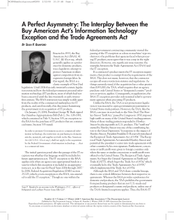 A Perfect Asymmetry: The Interplay Between the Buy American Act`s