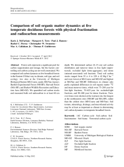 Comparison of soil organic matter dynamics at five