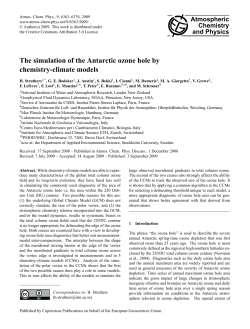 The simulation of the Antarctic ozone hole by chemistry