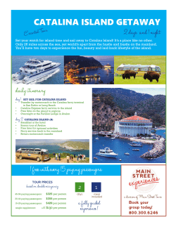 daily itinerary CATALINA ISLAND GETAWAY 1 free with every 15