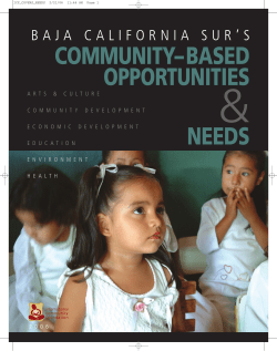 Baja Calfornia Sur`s Community Based Needs and Opportunities