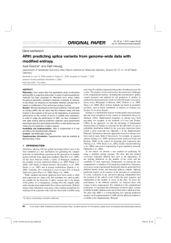 ARH: predicting splice variants from genome