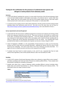 FSA lamb takeaway survey report