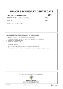 junior secondary certificate - Ministry of Education Namibia