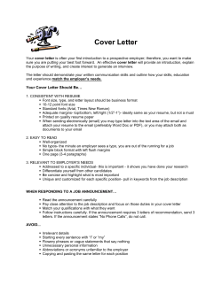 Cover Letter - Shepherd University