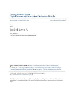 Binford, Lewis R. - DigitalCommons@University of Nebraska