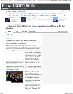 Hollywood Takes Spanish Lessons as Latinos