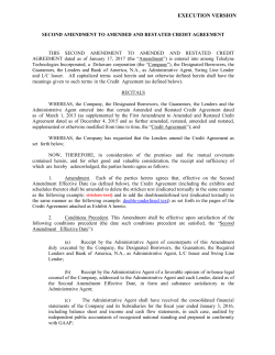 Amended and Restated Credit Facility