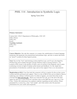 PHIL 114 - Introduction to Symbolic Logic