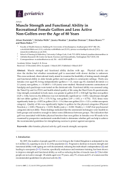 Muscle Strength and Functional Ability in Recreational Female