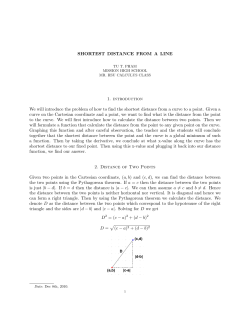SHORTEST DISTANCE FROM A LINE 1. introduction We will