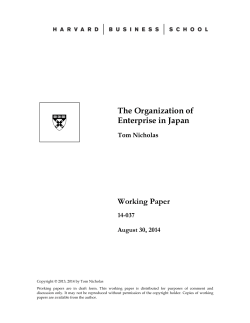 Organization of Enterprise in Japan
