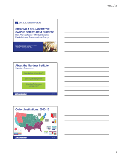 About the Gardner Institute Cohort Institutions: 2003-16