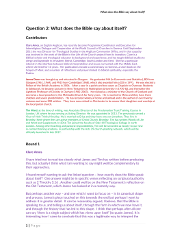 Question 2: What does the Bible say about itself?