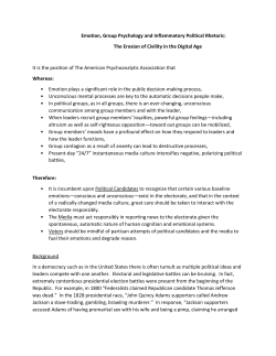 Emotion, Group Psychology and Inflammatory Political Rhetoric: The