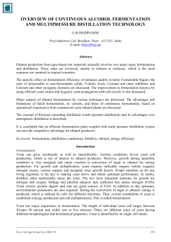 Overview of Continuous Alcohol Fermentation