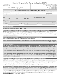 BOG Fee Waiver 17/18 Request form