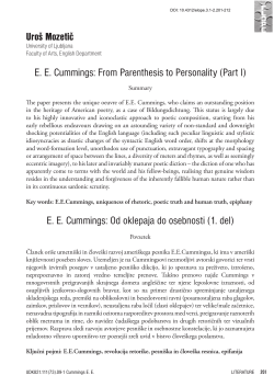 EE Cummings: From Parenthesis to Personality (Part I)