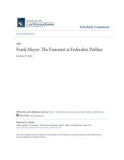 Frank Meyer: The Fusionist as Federalist, Publius