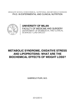 metabolic syndrome, oxidative stress and lipoproteins