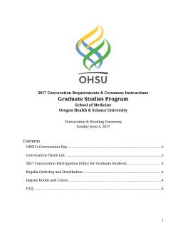 2017 Graduate Studies Convocation Guide