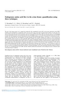 Endogenous amino acid flow in the avian ileum: quantification using