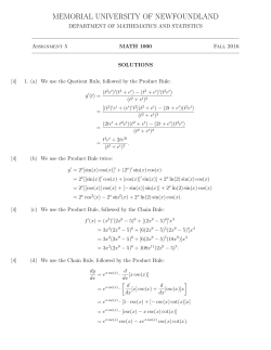 Assignment 5 - Department of Mathematics and Statistics