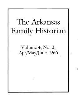 The Arl(ansas Family Historian - Arkansas Genealogical Society